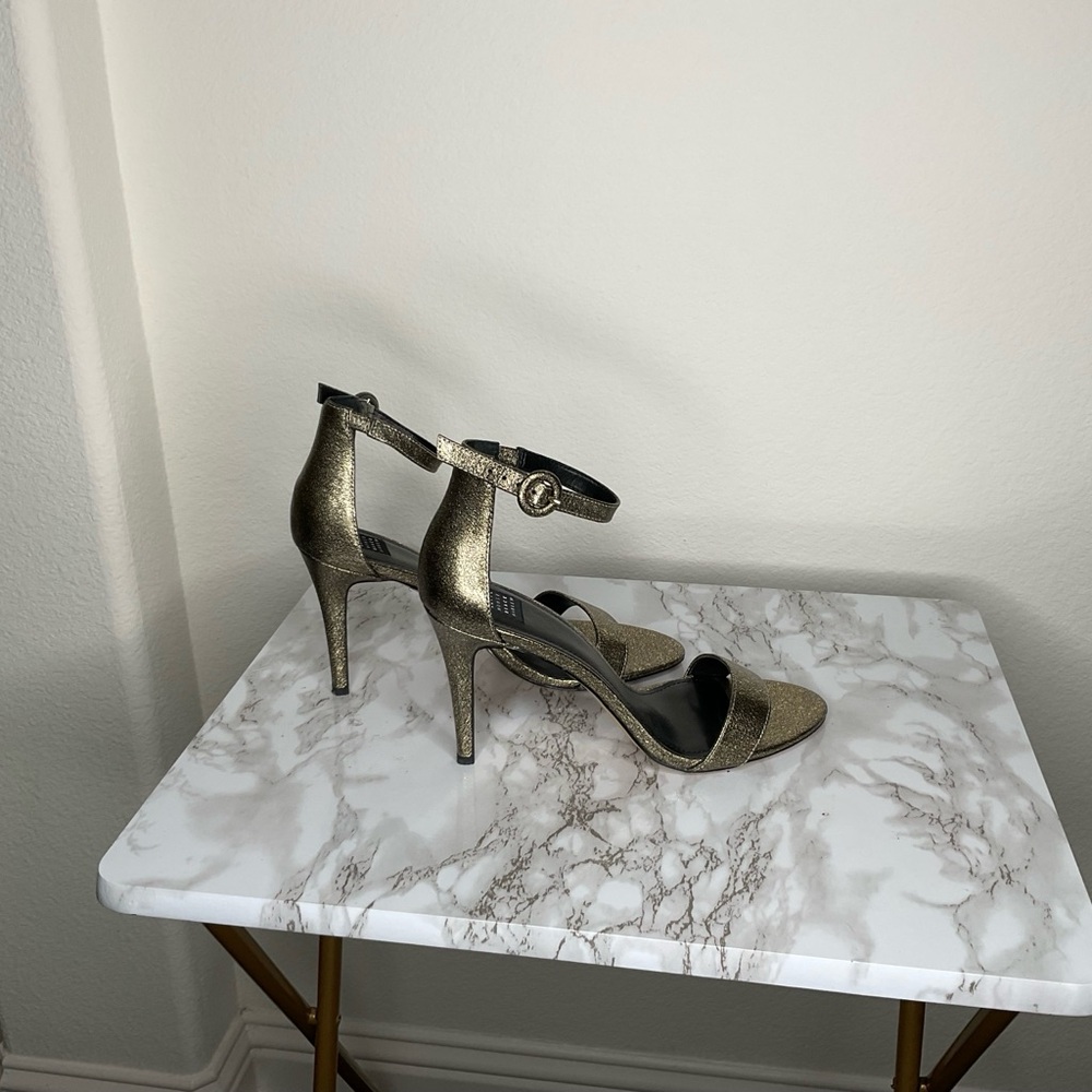 White House Black Market Metallic Gold Heels